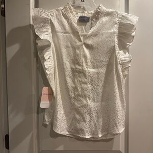 Dress Up White Ruffle Blouse